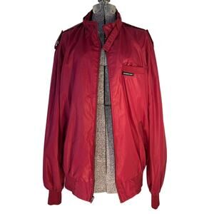 Vintage Members Only Maroon Burgundy Classic 80s Bomber Racer Jacket XL Tall